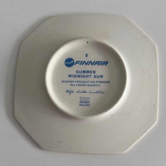 Vintage Arabia for Finnair Octagon Shape Ceramic Plate Helja Liukko-Sundstrom - Picture 3 of 7